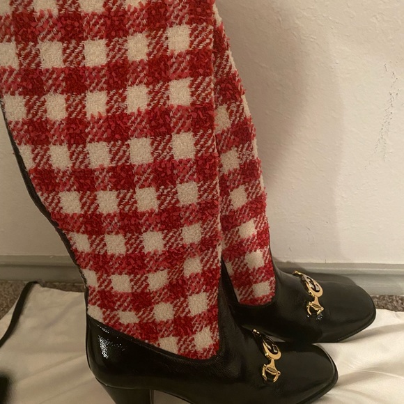 Tall Gucci black red and white Zumi boots - Picture 2 of 7